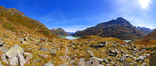 Hiking trail to the Klostertal, Bielerhoehe, Silvrettasee, Silvretta Stausee, Silvretta Group, Vorarlberg, Austria, Europe