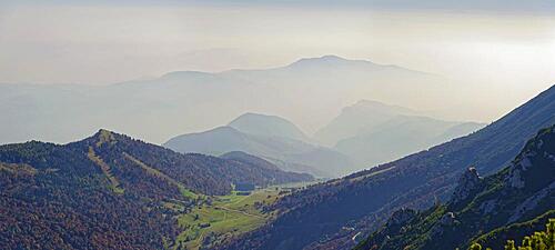 Adige valley in the morning light, Monte Baldo, Malcesine, Verona Italy, Trentino-Alto Adige, Italy, Europe