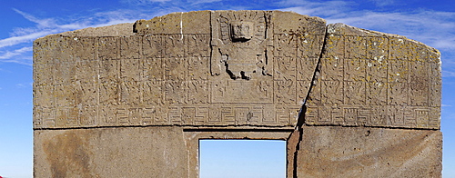 Sun Gate, ruins of Tiwanaku, also Tiahuanaco from the pre-Inca period, Unesco World Heritage Site, La Paz Department, Bolivia, South America