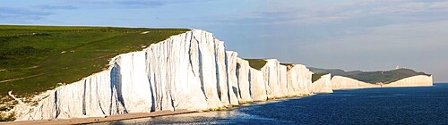Seven Sisters chalk cliffs, Seaford, Sussex, England, United Kingdom, Europe