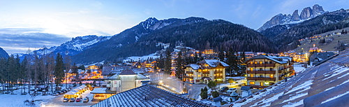 Panorama Campitello di Fassa by Grohmannspitze in Italy, Europe