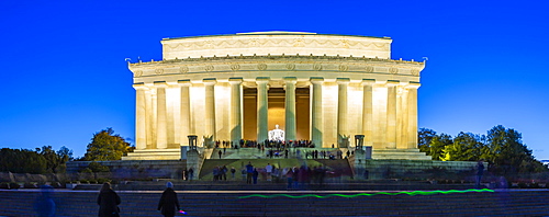 View of Lincoln Memorial at dusk, Washington D.C., United States of America, North America