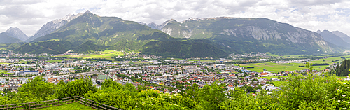 View of Schwaz from view above the town, Schwaz, Tyrol, Austria, Europe