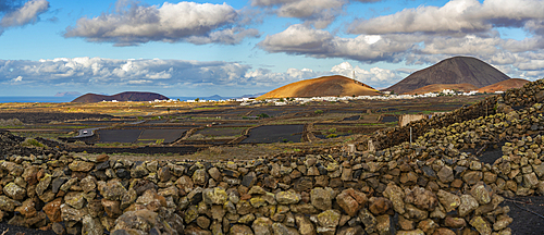 View of volcanic landscape in Timanfaya National Park, Lanzarote, Las Palmas, Canary Islands, Spain, Atlantic, Europe