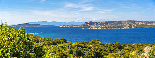 View of coastline near Palau town, Palau, Sardinia, Italy, Mediterranean, Europe