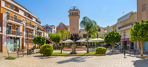 View of Bell Square in Argostoli, capital of Cephalonia, Argostolion, Kefalonia, Ionian Islands, Greek Islands, Greece, Europe