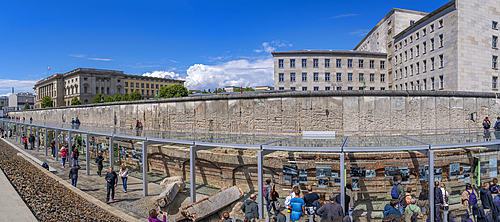 View of Section of the Berlin Wall at the Topography of Terrors Museum, Berlin, Germany, Europe