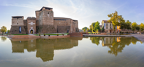 View of Rocca Malatestiana from Piazza Malatesta, Rimini, Emilia-Romagna, Italy, Europe