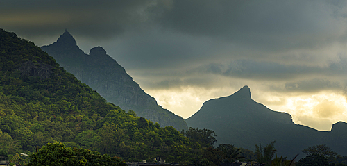 View of Pieter Both and Long Mountain, Mauritius, Indian Ocean, Africa