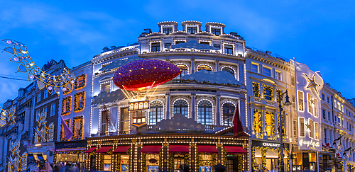 View of New Bond Street shops at Christmas, Westminster, London, England, United Kingdom, Europe