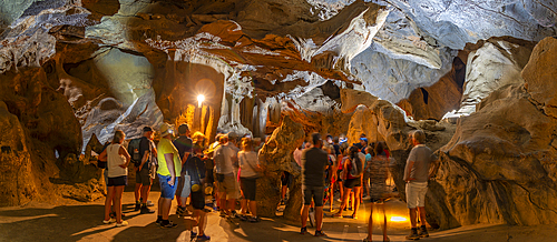 View of visitors in the interior of Cango Caves, Oudtshoorn, Western Cape, South Africa, Africa