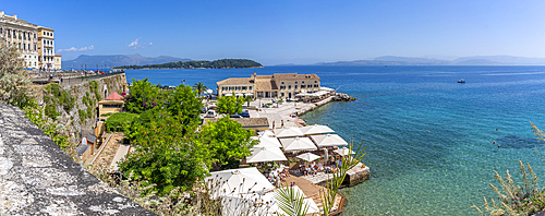 View of Faliraki Corfu in Corfu Town, Corfu, Ionian Sea, Greek Islands, Greece, Europe