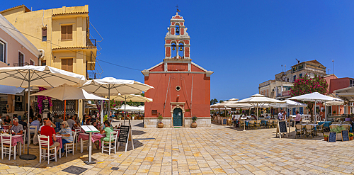 View of Ascension of the Lord Holy Orthodox Church in Gaios Town, Paxos, Ionian Sea, Greek Islands, Greece, Europe