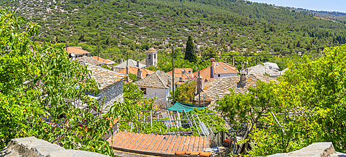 View of Theologos village from elevated position, Theologos, Thassos, Aegean Sea, Greek Islands, Greece, Europe