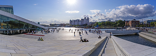 View of Oslo Opera House on a sunny day, Oslo, Norway, Scandinavia, Europe