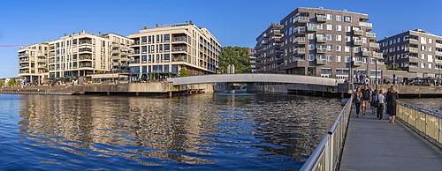 View of apartments at Sorenga on a sunny day, Oslo, Norway, Scandinavia, Europe