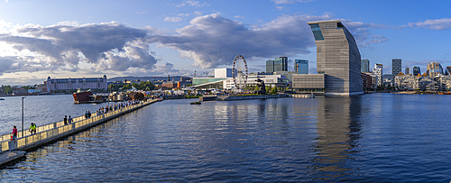 View of the Munch Museum and city skyline on a sunny day, Oslo, Norway, Scandinavia, Europe