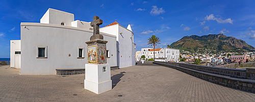 View of Chiesa del Soccorso church, Forio, Island of Ischia, Campania, Italy, Europe