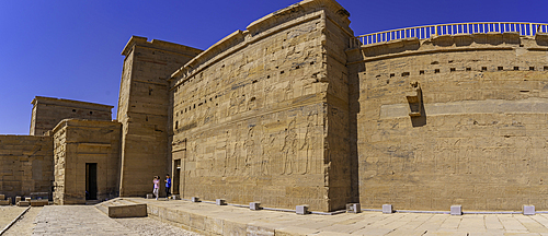 View of Temple at Philae on a sunny day, Aswan, Nubia, Egypt, North Africa, Africa