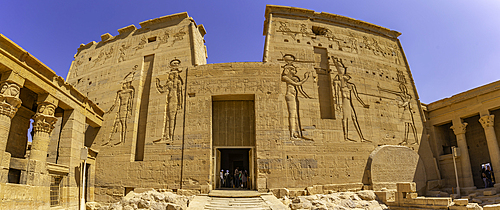 View of Temple at Philae on a sunny day, Aswan, Nubia, Egypt, North Africa, Africa
