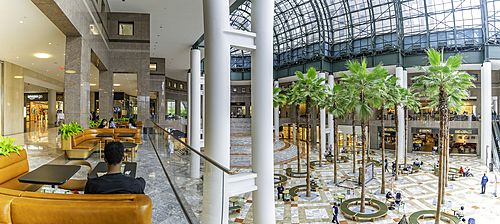 View of interior of Brookfield Place Shopping Centre in Lower Manhattan, New York City, United States of America, North America