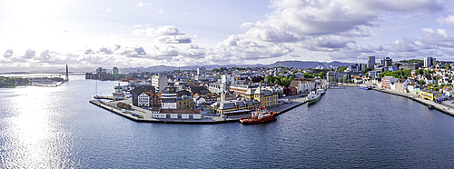 Aerial view of Stavanger skyline during daytime, Stavanger, Norway, Scandinavia, Europe