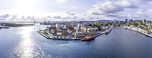 Aerial view of Stavanger skyline during daytime, Stavanger, Norway, Scandinavia, Europe