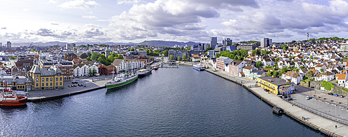 Aerial view of Stavanger skyline during daytime, Stavanger, Norway, Scandinavia, Europe