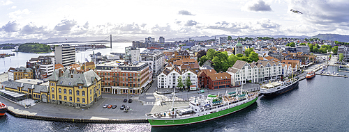 Aerial view of Stavanger skyline during daytime, Stavanger, Norway, Scandinavia, Europe