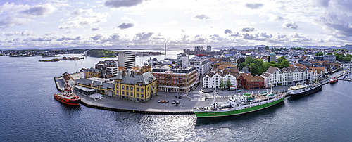 Aerial view of Stavanger skyline during daytime, Stavanger, Norway, Scandinavia, Europe
