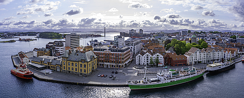 Aerial view of Stavanger skyline during daytime, Stavanger, Norway, Scandinavia, Europe