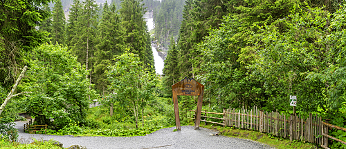 View of Krimml Waterfalls during summer, Krimml Waterfalls, Hohe Tauern National Park, Salzburger Land, Austria, Europe