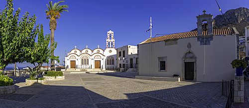 View of Church of the Metamorphosis of the Savior in Piskopiano village, Piskopiano, Crete, Greek Islands, Greece, Europe