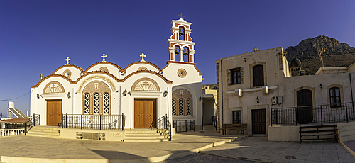 View of Church of the Metamorphosis of the Savior in Piskopiano village, Piskopiano, Crete, Greek Islands, Greece, Europe