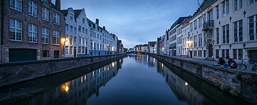 King's Bridge at twilight, Bruges, Belgium