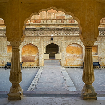 Baradari pavilion at Man Singh I, Palace Square, Amer Fort, Jaipur, Rajasthan, India