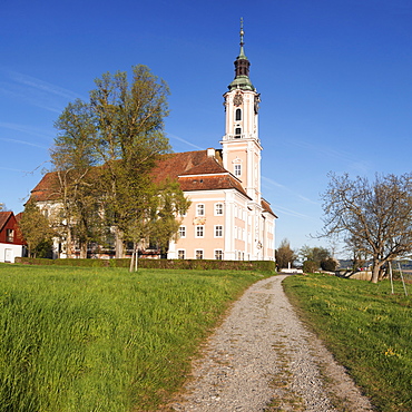 Pilgrimage church of Birnau Abbey in spring, Lake Constance, Baden-Wurttemberg, Germany, Europe 