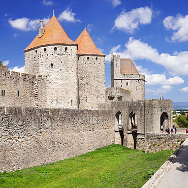 La Cite, medieval fortress city, Carcassonne, UNESCO World Heritage Site, Languedoc-Roussillon, France, Europe