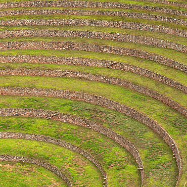 Terraced Inca ruins in Sacred Valley of the Incas