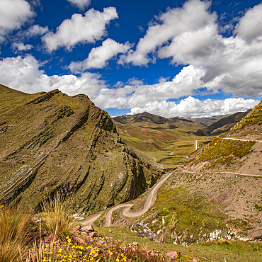 Winding road to Rainbow Mountain