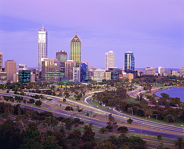 The city skyline from Kings Park, Perth, Western Australia, Australia