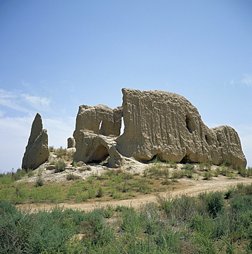 Igit-Kala fortress dating from the 6th century AD, Old Merv, UNESCO World Heritage Site, Turkmenia, Turkmenistan, Central Asia, Asia