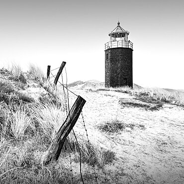 Black and white photograph of the famous Quermarken fire near Kampen on the island of Sylt, Germany, Europe