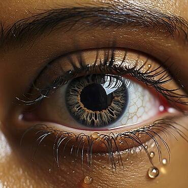 Close-ups of a woman's eye with different eye colors and ethnicities, AI generated