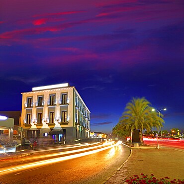 Denia village sunset dusk in Alicante Spain Europe