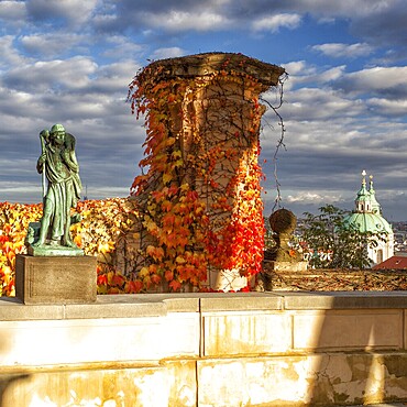 Autumn in Garden of Paradise near Prague Castle