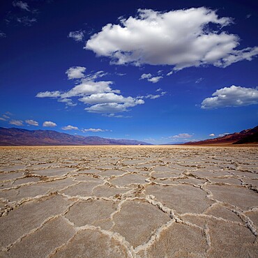 Badwater Basin Death Valley salt formations in California National Park
