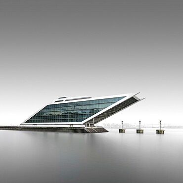 Long exposure of the sight Dockland near the harbour of Hamburg, Germany