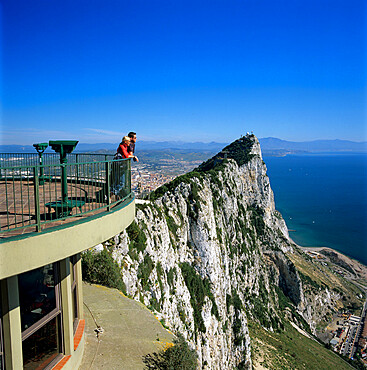 View over The Rock from Top of the Rock, Gibraltar, British Overseas Territory, Mediterranean, Europe