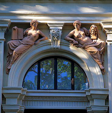 Classical style window, Vienna, Austria, Europe